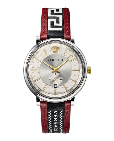 versace watches circle greca edition|Versace greca leather watch.